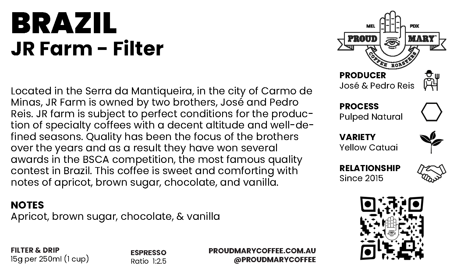 Brazil | JR Farm | Yellow Catuai | Pulped Natural | Filter | 250g - Image 4