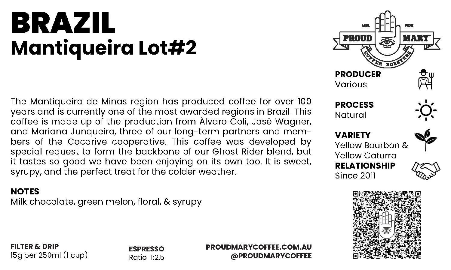 Brazil | Mantiqueira Lot#2 | Yellow Catuai & Yellow Bourbon | Natural | Filter | 250g - Image 4