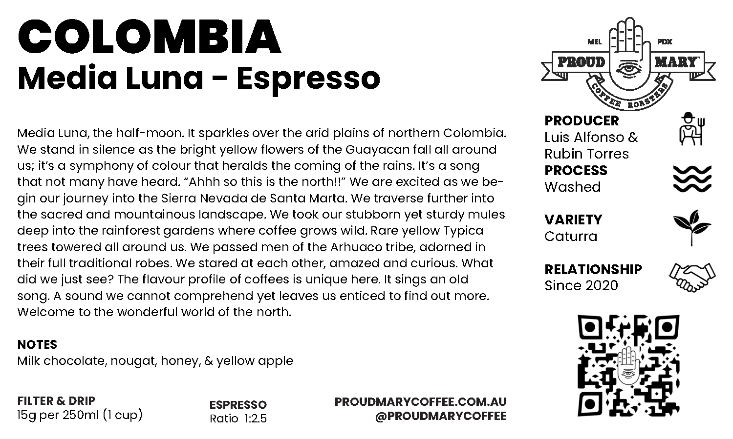 Colombia | Media Luna | Caturra | Washed | Espresso | 250g - Image 4