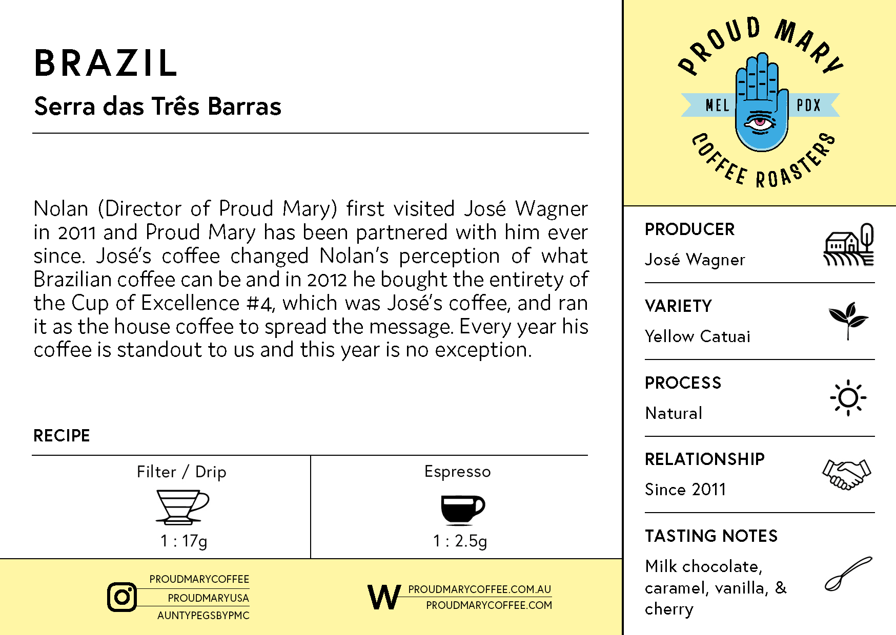 Brazil | Serra das Três Barras  | Yellow Catuai | Natural | Espresso | 250g - Image 3