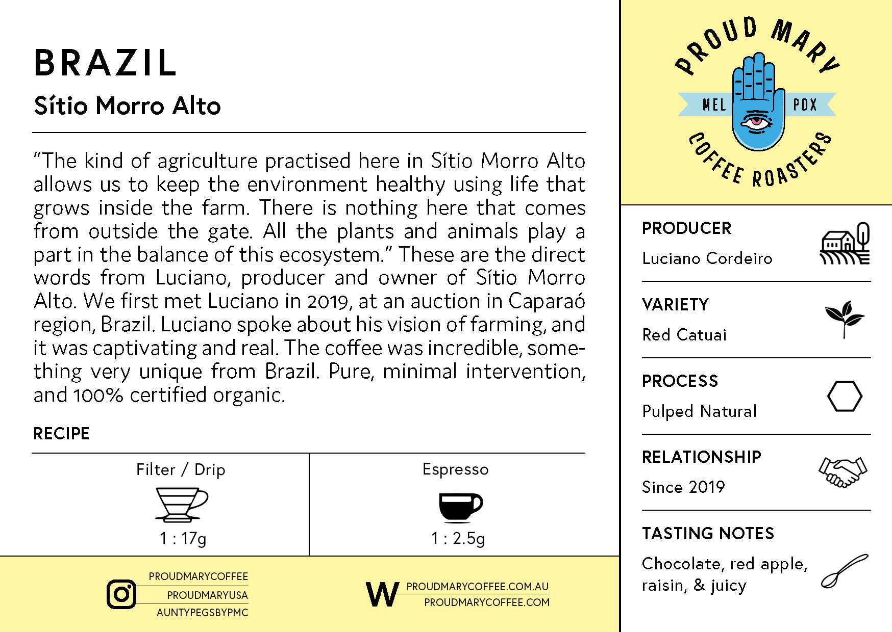 Brazil | Sítio Morro Alto  | Red Catuai | Pulped Natural | Filter | 250g - Image 4