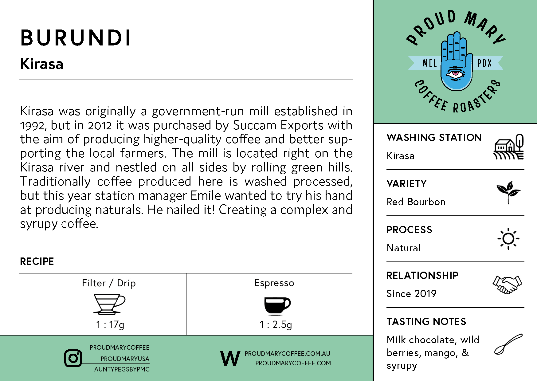 Burundi | Kirasa | Red Bourbon | Natural | Filter | 250g - Image 3