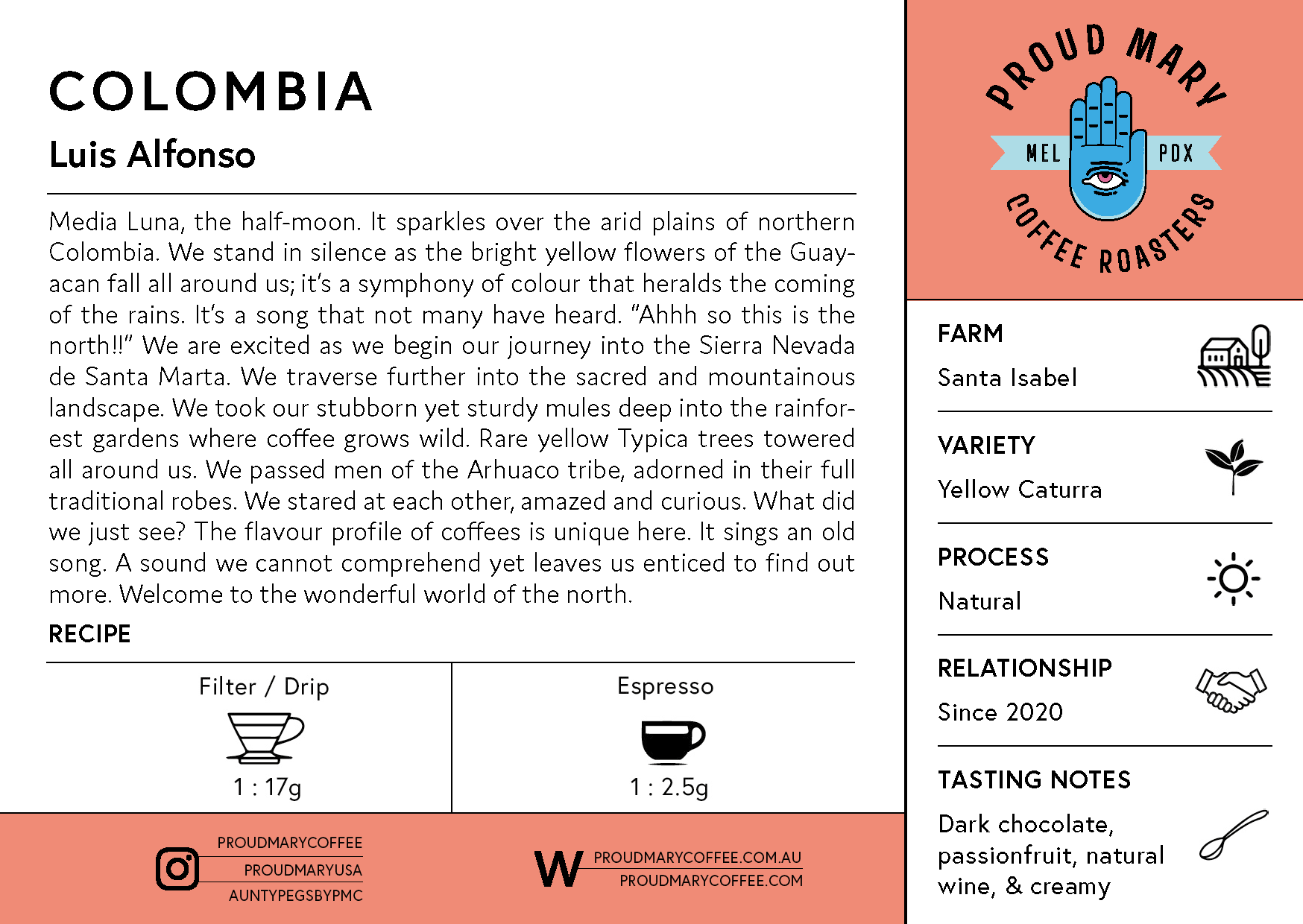 Colombia | Luis Alfonso | Yellow Caturra | Natural | Filter | 200g - Image 4