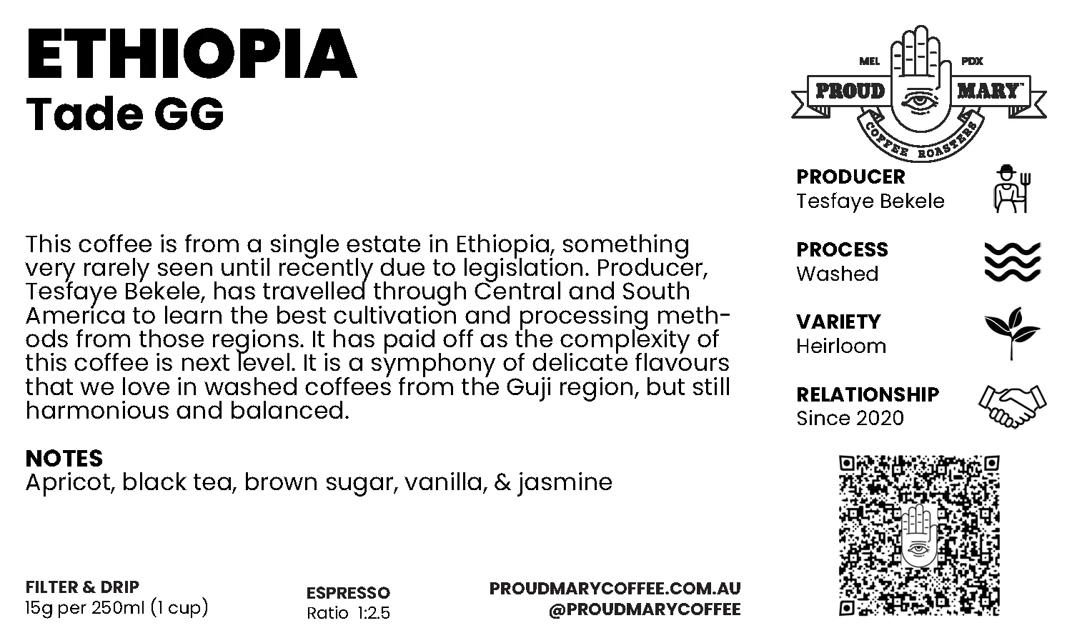 Ethiopia | Tade GG  | Heirloom | Washed | Filter | 250g - Image 4