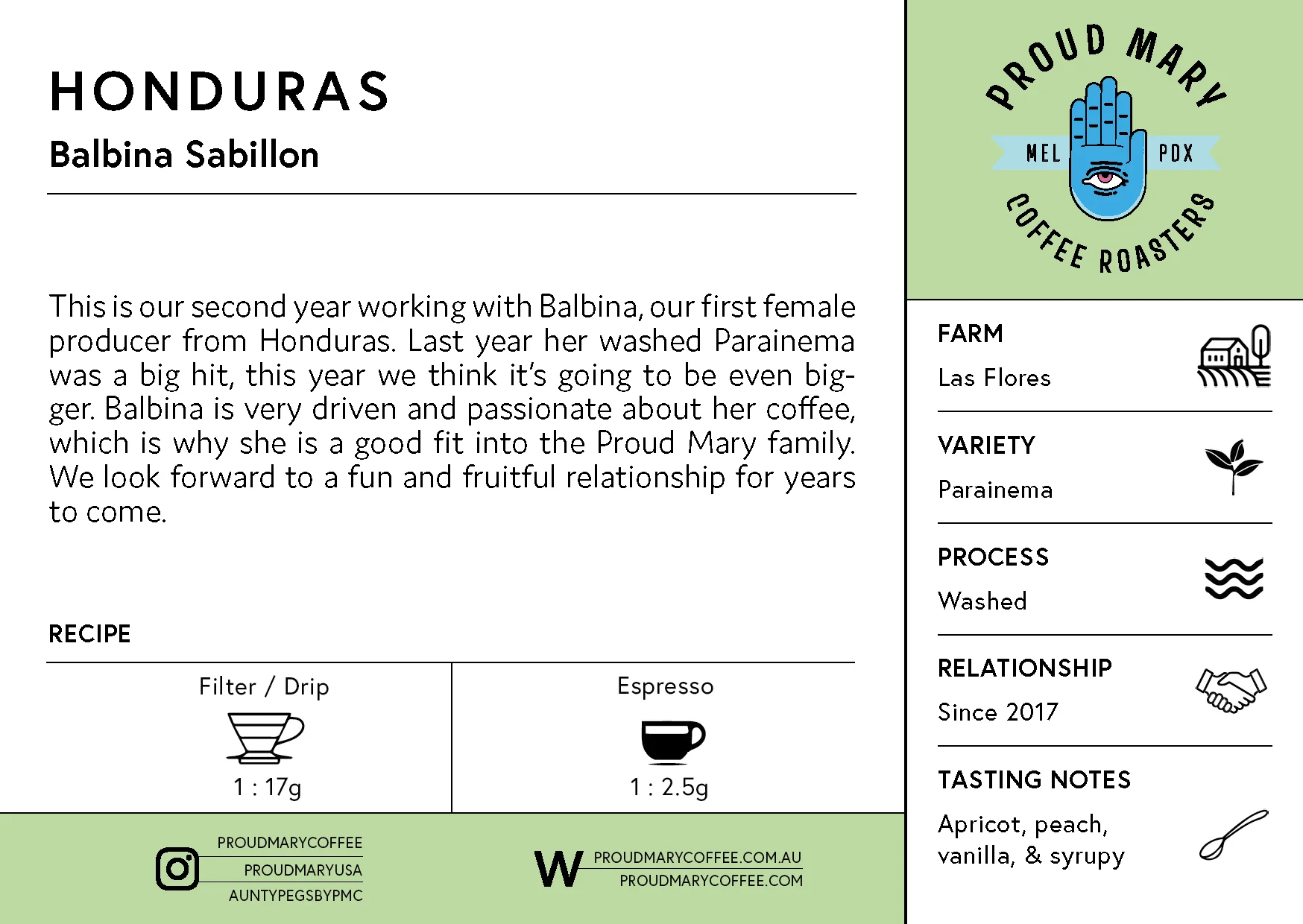 Honduras | Balbina Sabillon | Parainema | Washed | Espresso | 250g - Image 3
