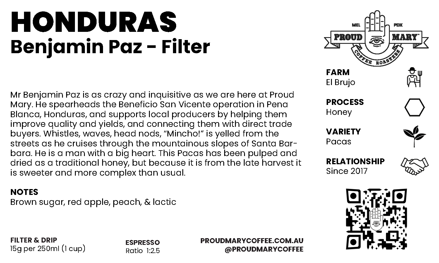 Honduras | Benjamin Paz | Pacas | Honey | Filter | 250g - Image 4