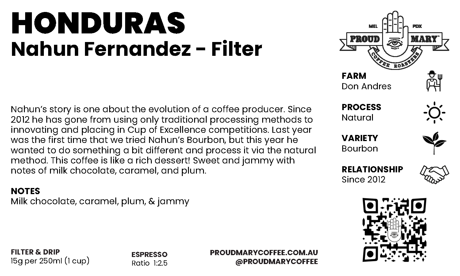 Honduras | Nahun Fernandez | Bourbon | Natural | Filter | 250g - Image 4
