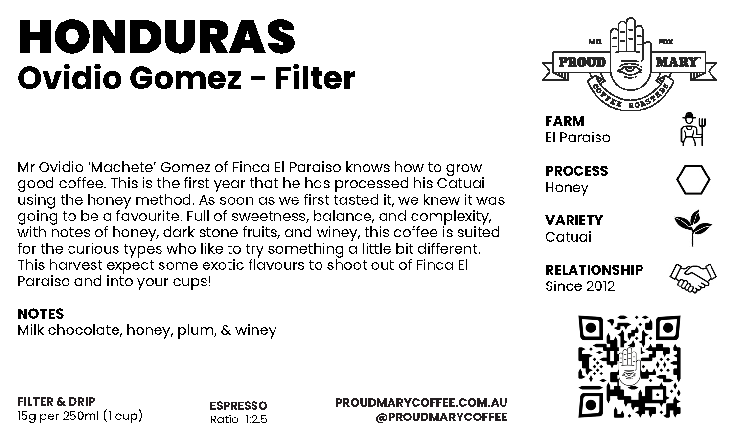 Honduras | Ovidio Gomez | Catuai | Honey | Filter | 250g - Image 4
