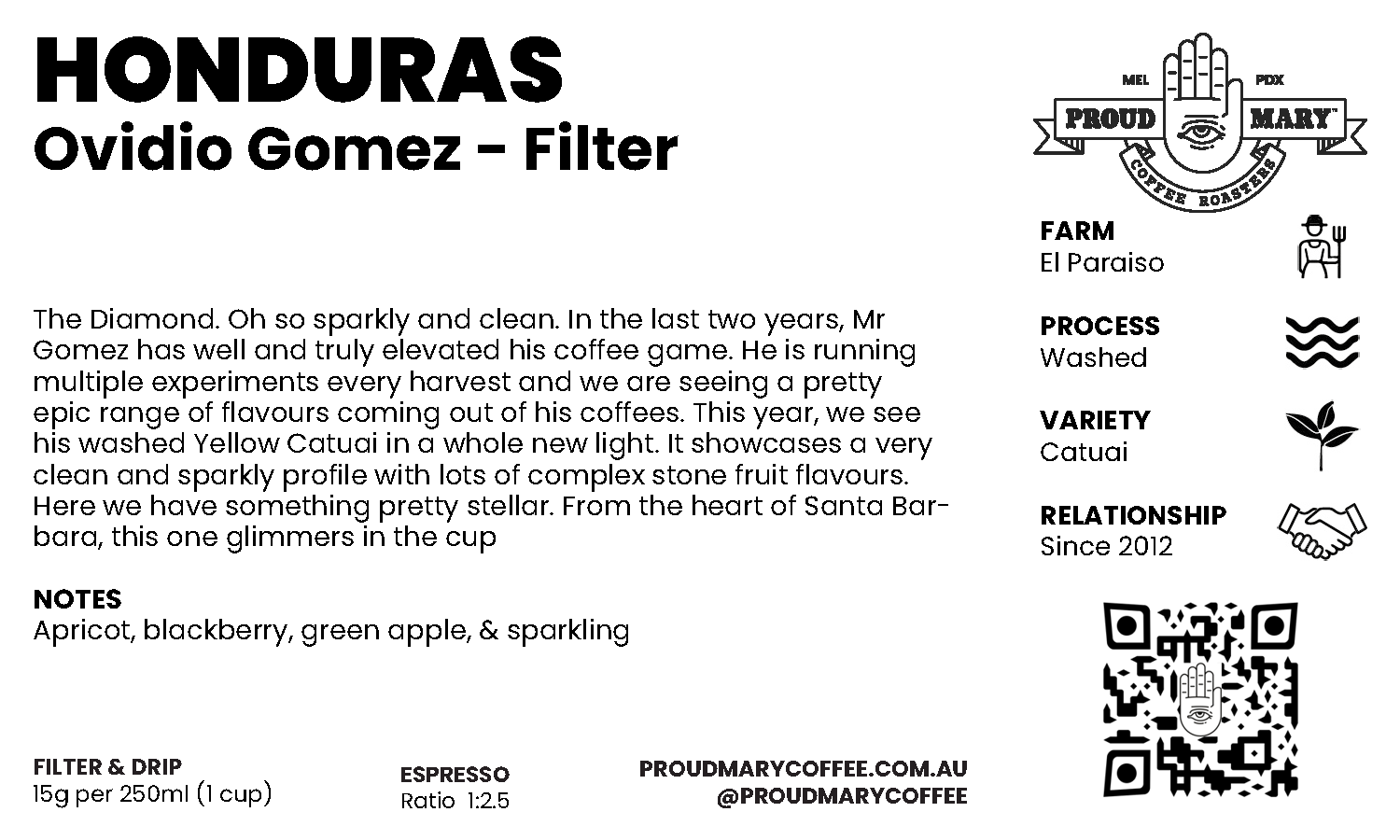 Honduras | Ovidio Gomez 'The Diamond' | Catuai | Washed | Filter | 250g - Image 4