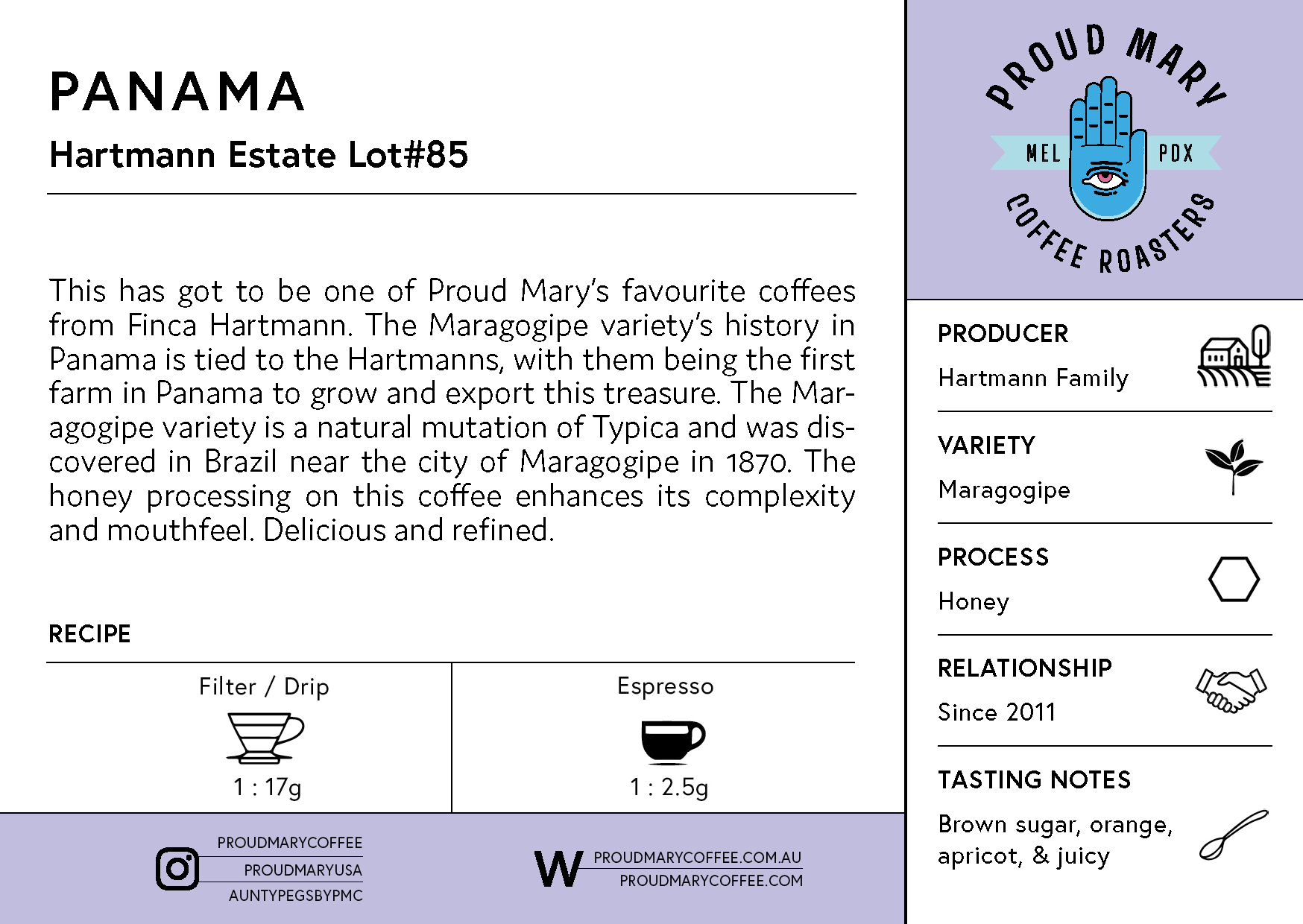 Panama | Hartmann Estates Lot#85  | Maragogipe | Honey | Filter | 200g - Image 4
