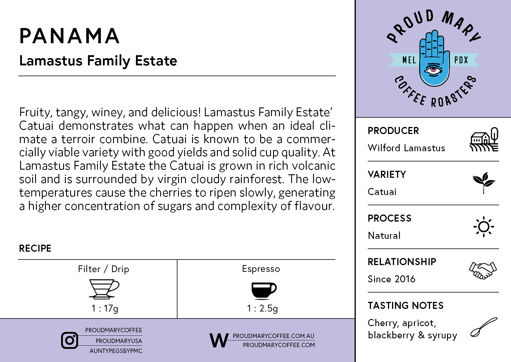 Panama | Lamastus Family Estates  | Catuai | Anaerobic Natural | Filter | 200g - Image 4